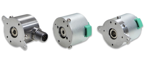 Drei zylindrische Stepper Kits von POSITAL.