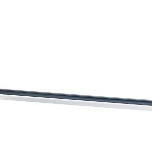 Eine 52,5 cm lange Tragschiene aus Stahl und feuerverzinkt hinter einem transparenten Hintergrund.