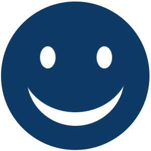 Ein blaues lächelndes Smiley
