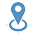 Standort-Icon in blau mit weißer Outline.